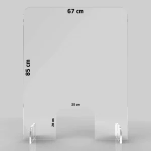 Barriera parafiato divisoria antibatterica SpazioSicuro in PLEXIGLASS 5 mm 67x85 cm