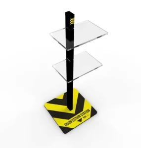 Totem con ripiani - portadisinfettante