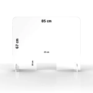 Barriera parafiato divisoria antibatterica SpazioSicuro in PLEXIGLASS 5 mm 85x67 cm