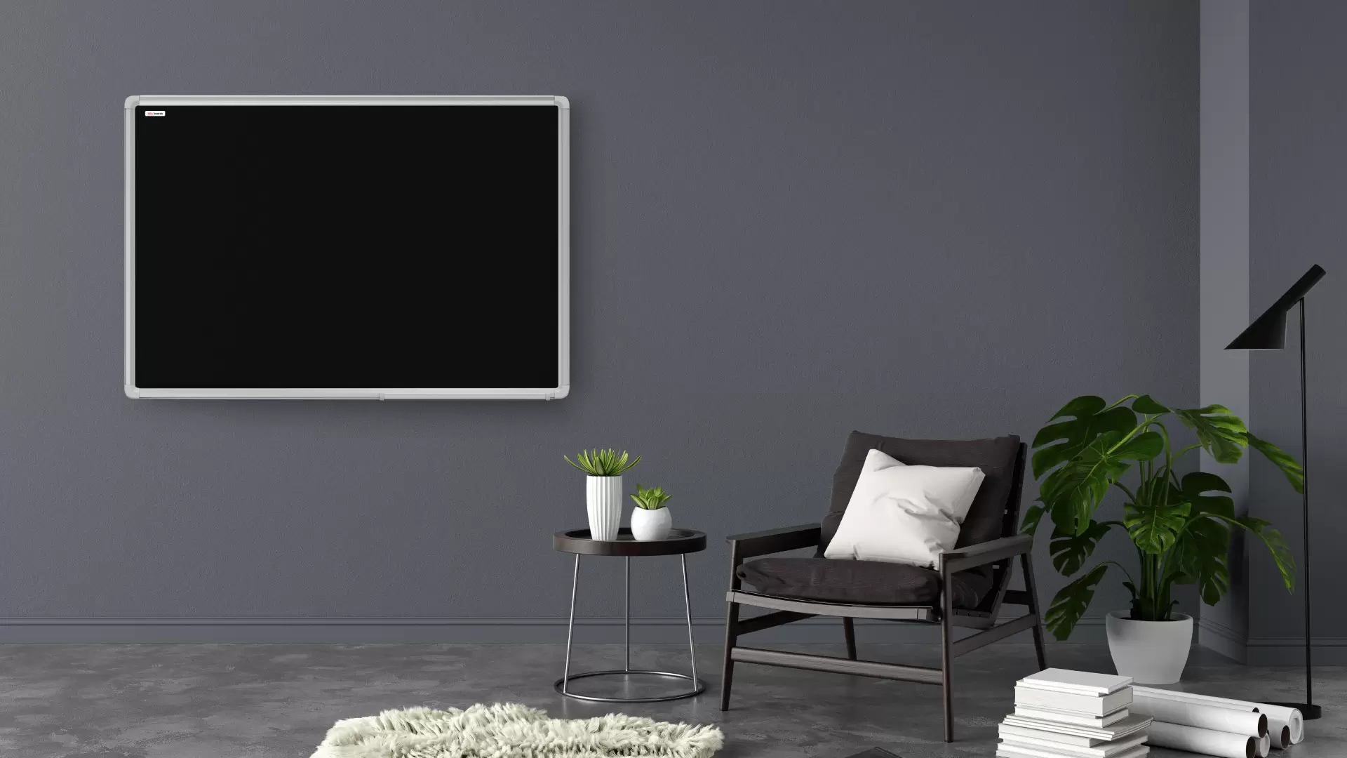 Lavagna magnetica da gesso nera 240x120 cm cornice EXPO - immagine 2