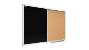 Lavagna magnetica per gesso e in sughero combinata 90x60cm cornice in alluminio