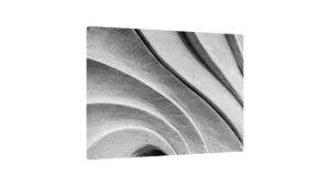 Tagliere Coprifornelli in Vetro Universale PIETRA BIANCA ONDE GEOMETRICHE 30x40cm Protezione per Piani Cottura, Piano di Lavoro, in Vetro Temperato, Decorazione Cucina