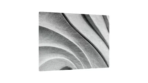 Tagliere Coprifornelli in Vetro Universale PIETRA BIANCA ONDE GEOMETRICHE 52x60cm Protezione per Piani Cottura, Piano di Lavoro, in Vetro Temperato, Decorazione Cucina
