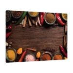 Tagliere Coprifornelli in Vetro Universale SPEZIE ORIENTALI E LEGNO 52x60cm Protezione per Piani Cottura, Piano di Lavoro, in Vetro Temperato, Decorazione Cucina
