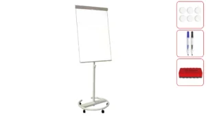 Lavagna portablocco magnetica bianca con ruote 100x70cm