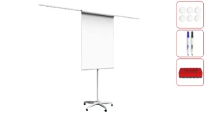 Lavagna a fogli mobili magnetica mobile su ruote con bracci estendibili 100x70 cm