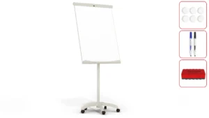 Lavagna a fogli mobili magnetica su rotelle 100x70cm