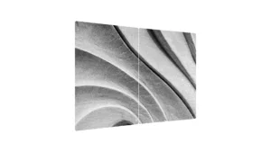 Tagliere Coprifornelli in Vetro Universale PIETRA BIANCA ONDE GEOMETRICHE 2 Pezzi, Protezione per Piani Cottura, Piano di Lavoro, in Vetro Temperato, Decorazione Cucina, 52x30cm