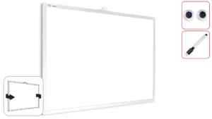 Lavagna bianca magnetica 40x30 cm con cornice di alluminio + ACCESSORI