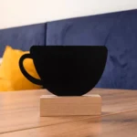 ALLboards Lavagnetta per gesso bifacciale CAFFE FORMA DI TAZZA DI CAFFE per Menu Tavolo - set 4 pezzi