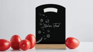 Lavagnetta per gesso bifacciale con presa alta per Menu Tavolo – set 4 pezzi
