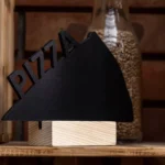 ALLboards Lavagnetta per gesso bifacciale PIZZA FORMA DI UNA FETTA DI PIZZA per Menu Tavolo - set 4 pezzi