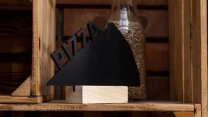 ALLboards Lavagnetta per gesso bifacciale PIZZA FORMA DI UNA FETTA DI PIZZA per Menu Tavolo - set 4 pezzi