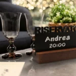 ALLboards Lavagnetta per gesso bifacciale RISERVATO FORMA DEL RISERVATO per Menu Tavolo - set 4 pezzi