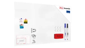 Lavagna magnetica in acciaio BIANCA WHITE 150x90 cm MetalBoards lastra con stampa adatta per tutti i tipi di calamite + set di accessori GRATIS