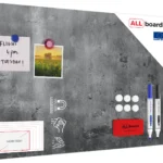 Lavagna magnetica in acciaio CEMENTO 60x40 cm MetalBoards lastra con stampa adatta per tutti i tipi di calamite + set di accessori GRATIS