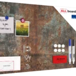 Lavagna magnetica in acciaio RUGGINE 60x40 cm MetalBoards lastra con stampa adatta per tutti i tipi di calamite + set di accessori GRATIS