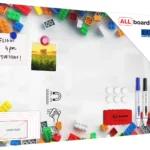 Lavagna magnetica in acciaio MATTONCINI COSTRUZIONI CON MATTONCINI 60x40 cm MetalBoards lastra con stampa adatta per tutti i tipi di calamite + set di accessori GRATIS