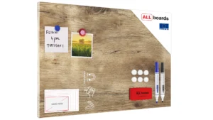 Lavagna magnetica in acciaio LEGNO 60x40cm MetalBoards lastra adatta per tutti i tipi di calamite + set di accessori GRATIS