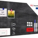 Lavagna magnetica in acciaio LEGNO GRIGIO 60x40cm MetalBoards lastra adatta per tutti i tipi di calamite + set di accessori GRATIS