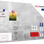 Lavagna magnetica in acciaio CEMENTO 60x40 cm METALboards lastra adatta per tutti i tipi di calamite + set di accessori GRATIS