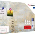 Lavagna magnetica in acciaio CEMENTO DORATO 60x40 cm METALboards lastra adatta per tutti i tipi di calamite + set di accessori GRATIS