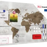 Lavagna magnetica in acciaio MAPPA CHIARA 60x40cm METALboards lastra adatta per tutti i tipi di calamite + set di accessori GRATIS