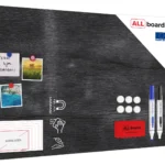 Lavagna magnetica in acciaio LEGNO GRIGIO 90x60cm MetalBoards lastra adatta per tutti i tipi di calamite + set di accessori GRATIS