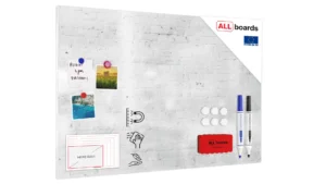 Lavagna magnetica in acciaio MATTONI BIANCHI 90x60cm MetalBoards lastra adatta per tutti i tipi di calamite + set di accessori GRATIS