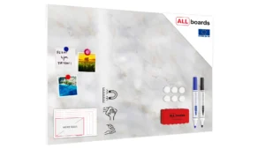 Lavagna magnetica in acciaio MARMO 90x60cm METALboards lastra adatta per tutti i tipi di calamite + set di accessori GRATIS