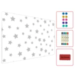 Lavagna magnetica in acciaio STELLE GRIGIE 60x40cm MetalBoards lastra adatta per tutti i tipi di calamite + set di accessori GRATIS