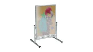 Espositore pubblicità da terra B1 bifacciale struttura in alluminio grigio