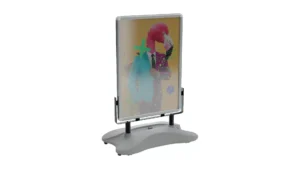 Cavalletto espositore pubblicitario Waterbase B1 – struttura in alluminio grigio