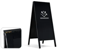 Lavagna per gesso con cavalletto 150x61 cm nera RESISTENTE ALL'ACQUA