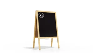 ALLboards Lavagna Nera da Gesso con Cavalletto bifacciale 100x60cm legno naturale laccata