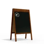 Lavagna per gesso a cavalletto bifacciale 100x60 cm CORNICE SUPERIORE LARGA per Bar Ristoranti Locali