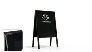 Lavagna da gesso con cavalletto bifacciale 100x60cm NERA RESISTENTE ALL’ACQUA