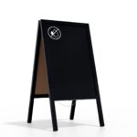 ALLboards Lavagna Nera da Gesso con Cavalletto bifacciale 118x61cm COLORE NERO