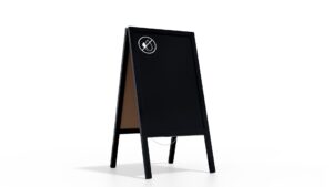 ALLboards Lavagna Nera da Gesso con Cavalletto bifacciale 118x61cm COLORE NERO