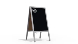 Lavagna per gesso con cavalletto grigio pastello bifacciale 118x61 cm