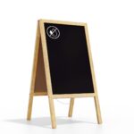 ALLboards Lavagna Nera da Gesso con Cavalletto bifacciale 118x61cm legno naturale laccata