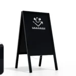 Lavagna da gesso con cavalletto bifacciale 118x61cm NERA RESISTENTE ALL’ACQUA
