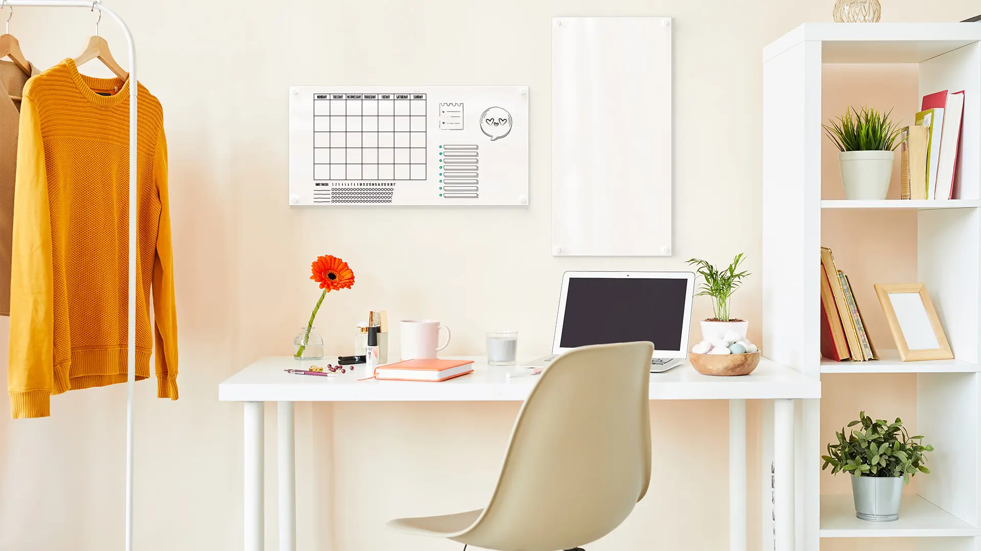 Pannello magnetico bianco 60x30 cm - lavagna bianca senza cornice - immagine 10