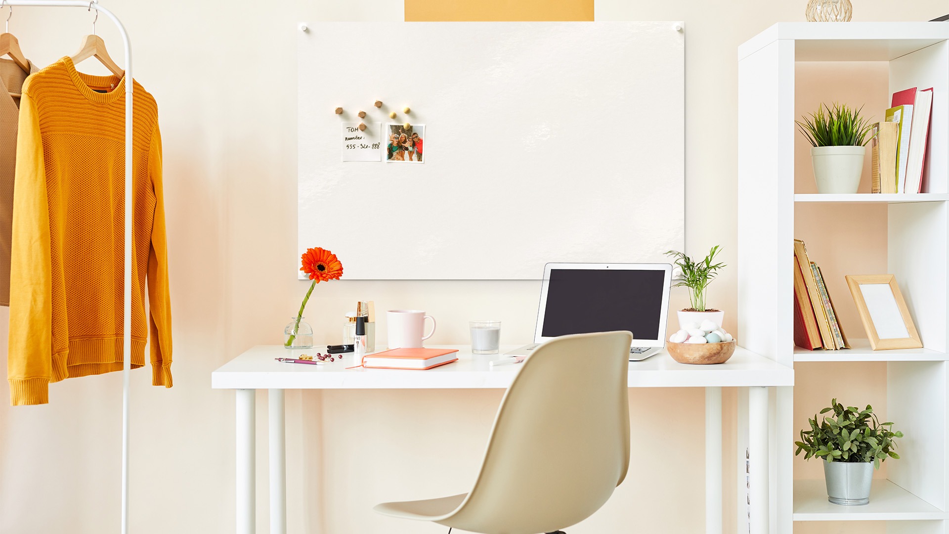 Pannello magnetico bianco 90x60 cm - lavagna bianca senza cornice - immagine 3