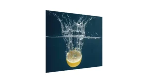 Paraschizzi in vetro per cucina ACQUA E LIMONE 60x65 cm Pannello di protezione per fornelli schizzi decorativa