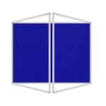 Bacheca portavvisi in feltro blu 240x120 cm anta e struttura in alluminio
