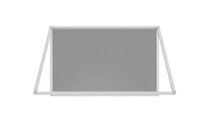 Bacheca portavvisi in feltro grigio 120x90cm anta e struttura in alluminio