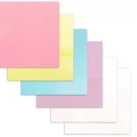 Foglietti adesivi elettrostatici scrivibili - set PASTELLO (5 colori) riutilizzabili