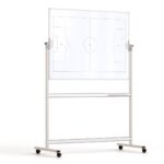 Lavagna tattica CALCIO, bifacciale, scrivibile e magnetica, orientabile, con ruote 120x90 cm