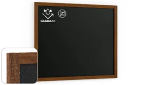 Lavagna nera da gesso RESISTENTE ALL’ACQUA in cornice di legno 100x80 cm